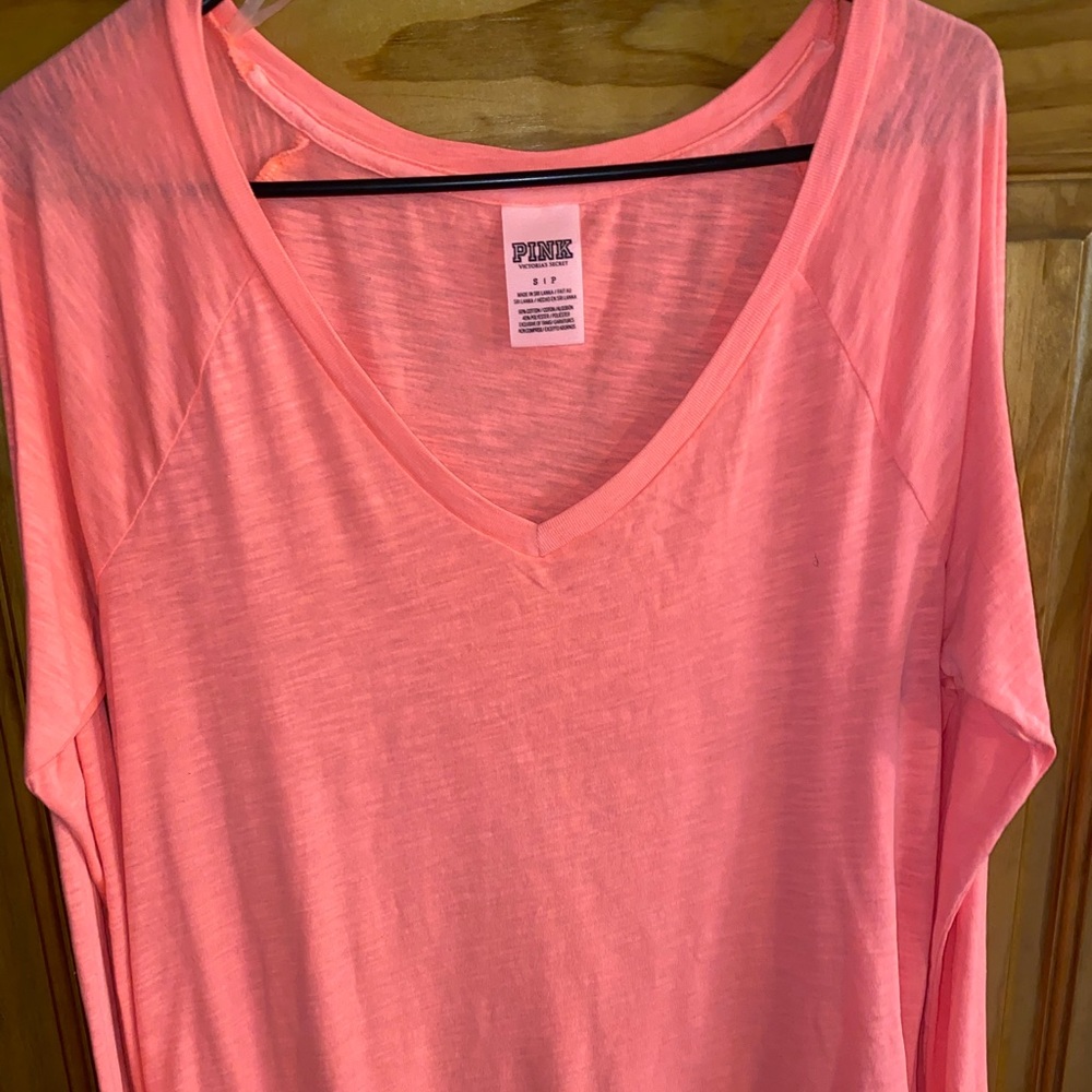 PINK dolman sleeve banded long sleeve top